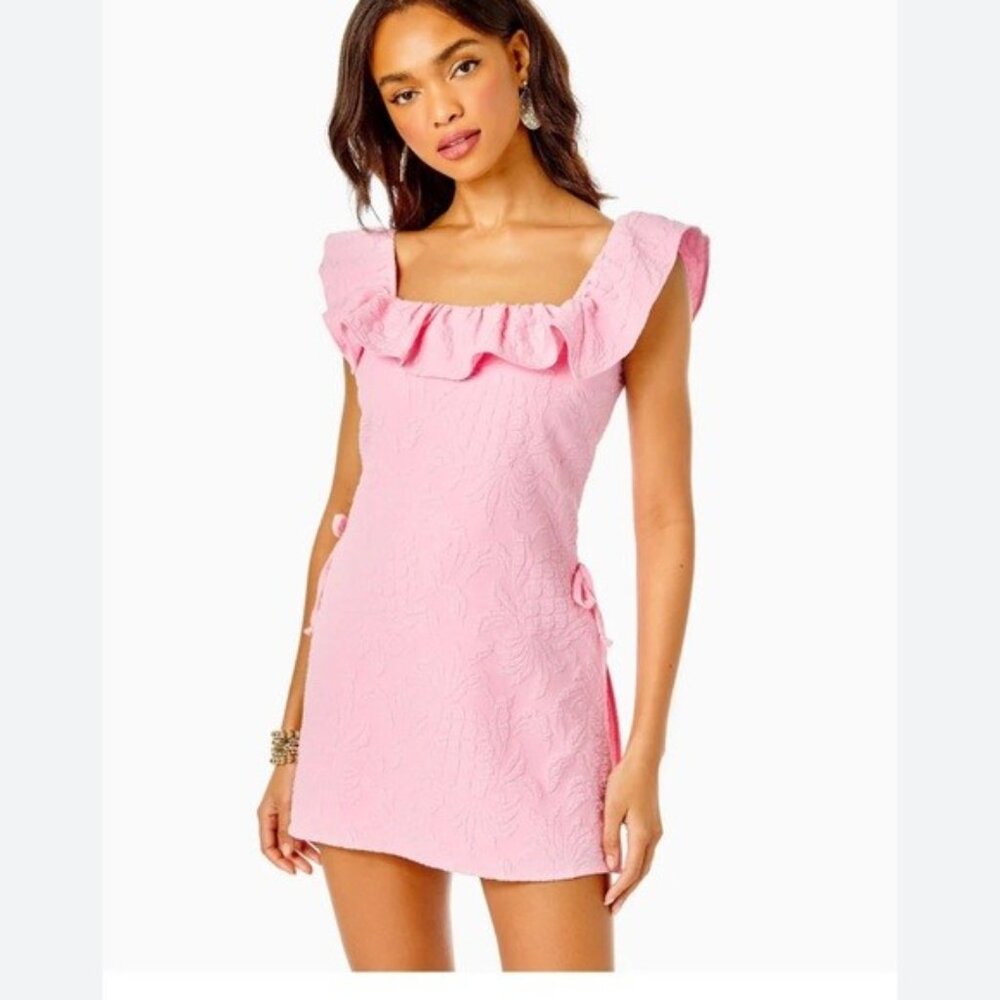 NWT Lilly Pulitzer Zoya Ruffle Romper in Pink Blossom